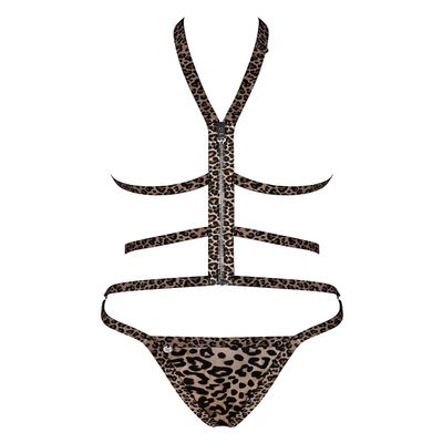 Tigrita 2-piece Open Cup Bra - Leopard Print