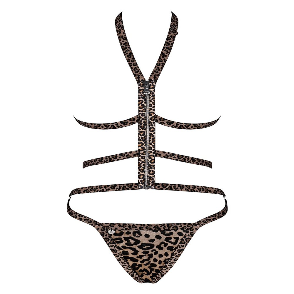 Tigrita 2-piece Open Cup Bra - Leopard Print