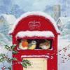 20 Napkins Winter Birds in Letterbox Animals Winter Christmas Table Decoration 33 x 33 cm view 1
