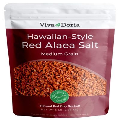 Viva Doria Hawaiian Red Alaea Sea Salt, Medium Grain, 5 lb (2267g)