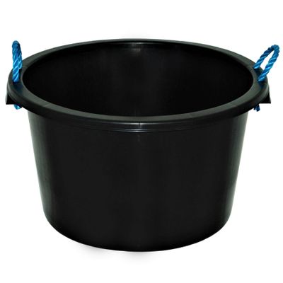 45L BLACK HEAVY DUTY PLASTER MIXING CEMENT MUCK WATER TUB/BUCKET STORAGE BUCKET WITH ROPE HANDLES