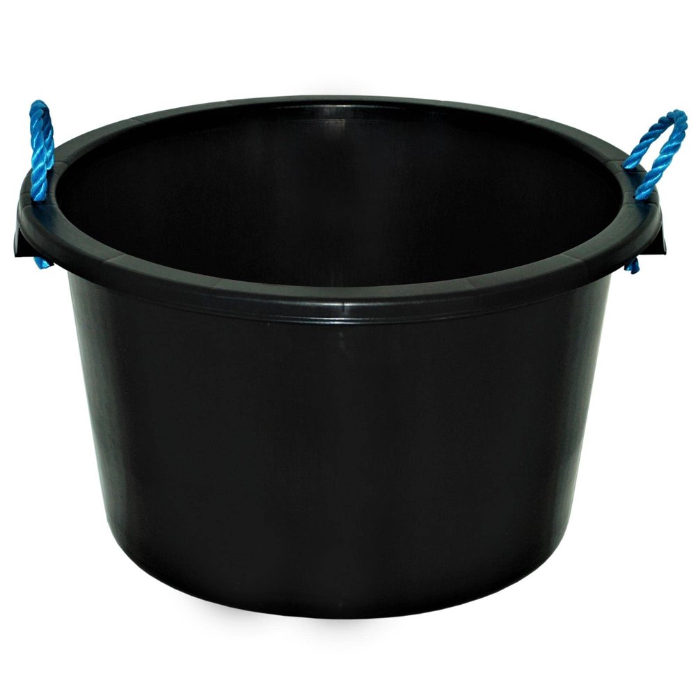 45L BLACK HEAVY DUTY PLASTER MIXING CEMENT MUCK WATER TUB/BUCKET STORAGE BUCKET WITH ROPE HANDLES
