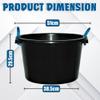 45L BLACK HEAVY DUTY PLASTER MIXING CEMENT MUCK WATER TUB/BUCKET STORAGE BUCKET WITH ROPE HANDLES view 2
