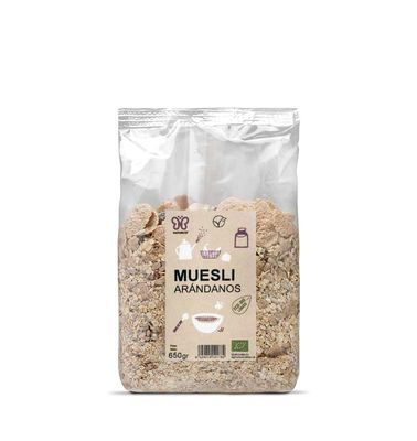 MUESLI ARANDANOS 650 gr. ECO generally pleases young and old, mix of cereals to enjoy with milk or yogurt, weight 650g and facilitates the care of your well-being at the quoti