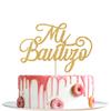 Gold Glitter Mi Bautizo Cake Topper - Holy First Communion Cake Toppers - Baby Shower, Baby's 1st Birthday, Gender Reveal Party Decorations view 1