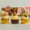 18pcs Happy Thanksgiving Cupcake Toppers - Autumn Festival Harvest Glitter Fox Scarecrow Cupcake Supplies - Boys Girls Birthday Party Dessert Picks Decorations view 2