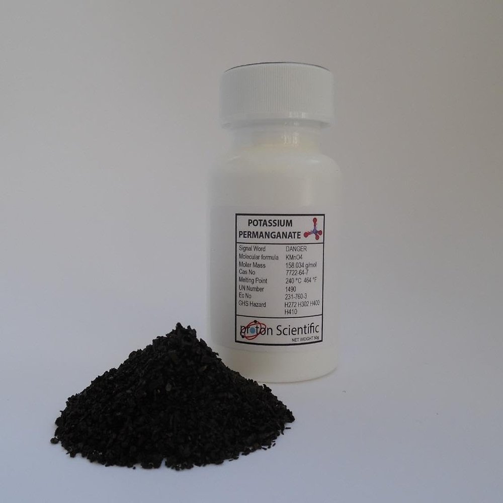 50 Grams Potassium Permanganate I 99% Pure | 50gr -100gr - 250gr Size Pots | High Purity | Purple Crystals | KMnO4 | Screw Cap 50g