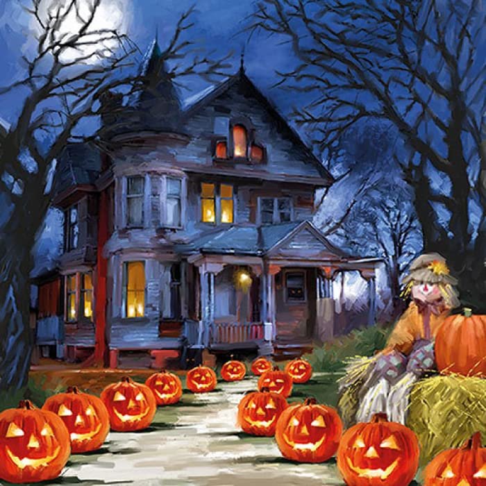20 Napkins Ghost House Halloween Autumn Table Decoration 33 x 33 cm