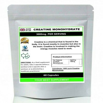 CREATINE MONOHYDRATE Capsules 3000mg Pure Premium Quality (HIGH Absorbent) 90