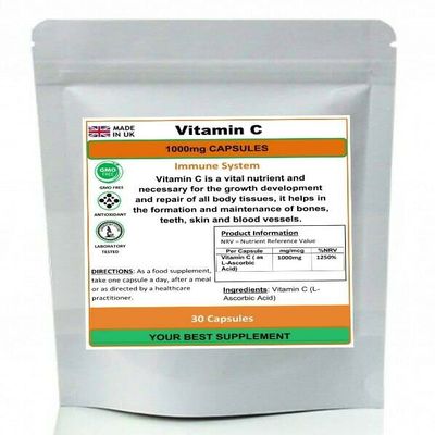 Vitamin C 1000mg Capsules High Strength Immune System Support (Quick Release) 30