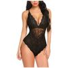 Women's Baby Dolls, Chemises & Negligees One Piece Sexy Lingerie Bodysuit Women V Neck-Black_S view 1