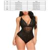 Women's Baby Dolls, Chemises & Negligees One Piece Sexy Lingerie Bodysuit Women V Neck-Black_S view 3