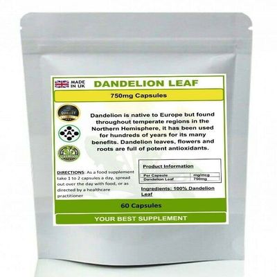 Dandelion Leaf Capsules 750mg Antioxidant,Digestion aid,Liver Support 90