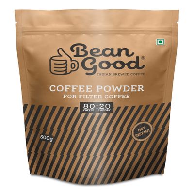 Bean Good South Indian Filter Coffee Powder 500g - Strong 80% Arabica Robusta Coffee & 20% Chicory Blend