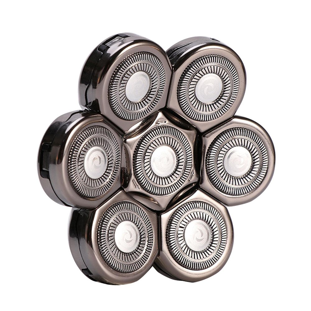 7 Heads Electric Shaver Blades, Floating Washable Blade Electric Razor Shaver Head Replacement For Men(Silver)