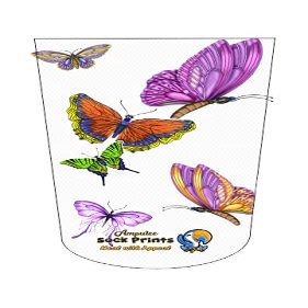 Amputee Sock, "Butterfly Montage 001 V1", 3PLY Residual Wound, Over Shrinker Sock