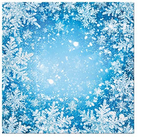 20 Napkins Snow Crystal Magic Snowflakes Winter Christmas Table Decoration 33 x 33 cm