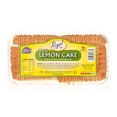 Regal Bakery Lemon Sliced Madeira Cake -Spongy and Moist Lemon Cake -Light Citrusy Lemon Flavor with A Delicate Touch of Vanilla