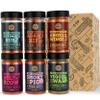Classic Selection of Premium BBQ Seasonings - Holy Cow, Adams Rib, Angels Wings, Smoky Pig, Ultimate Rub & Veggie War BBQ Rubs | Pack of 6 | 100% Natural | Great Foodie Gift Set view 1