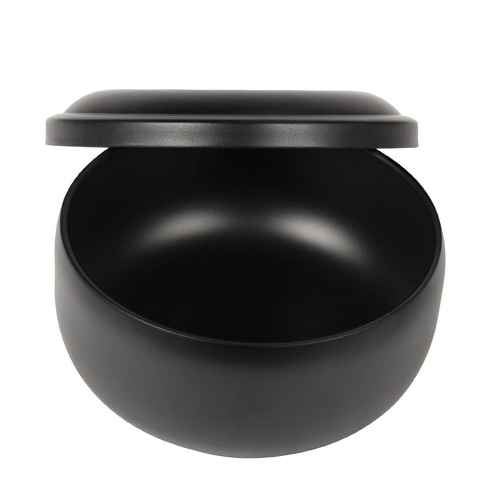 minkissy 1pc Household Shaving Soap Bowl Lid Stainless Steel Foaming Tool for Home Use Elegant Design Capacity Stable Base for Easy Shaving