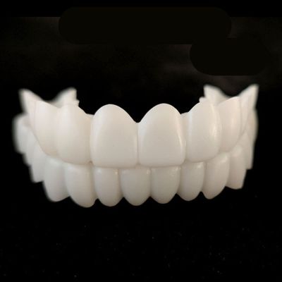 2 Pair Dentures Cosmetic Teeth Veneers Denture Temporary Teeth Upper and Lower False Teeth Cosmetic Dental Veneer Snap Comfort Fit Fast Dentures