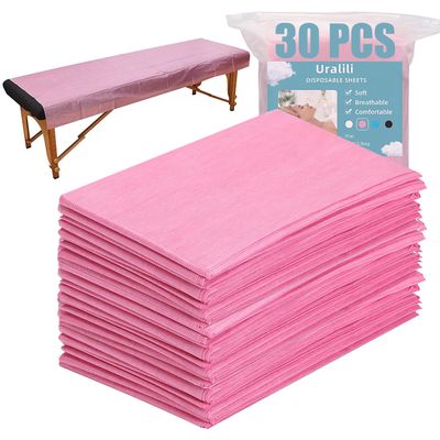 30pcs Soft Massage Table Sheets Thin Breathable pink