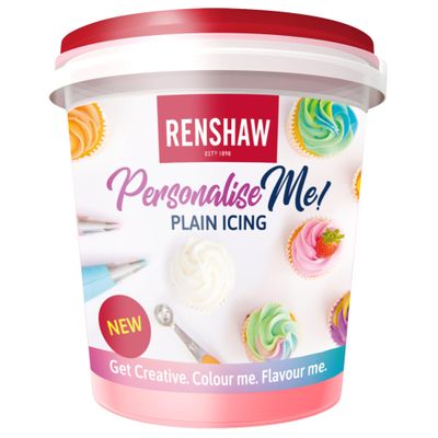 Renshaw Vegan Buttercream Style Soft Icing - Personalise Me! Unflavoured White Plain Icing, 400 g (Pack of 1)