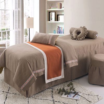 KKLT 4-piece Soft Massage Table Sheet Set,Premium Solid Color Beauty Bedspreads Salon Bed Cover For Beauty Facial Bed Bedding-J 185x70cm(73x28inch)