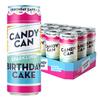 Candy Can Birthday Cake Fizzy Drink, (12 x 330ml Cans), Low Calorie Sparkling Soda with Strawberry and Vanilla Birthday Cake Flavour, No Added Sugar, Vegan, Gluten Free view 1