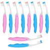10-Pieces Pink & Blue Folding Portable Toothbrushes, Soft Bristles, BPA Free, Compact Design, Mini Portable Brush for Camping, Hiking and Outdoor Vacation view 1