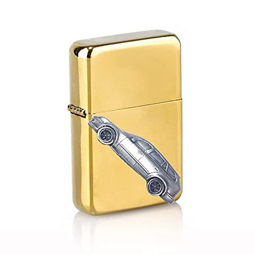 classic Swedish Car Sab 93 Estate 1995 ref237 Pewter effect design on a flip top petrol lighter windproof GOLD refillable