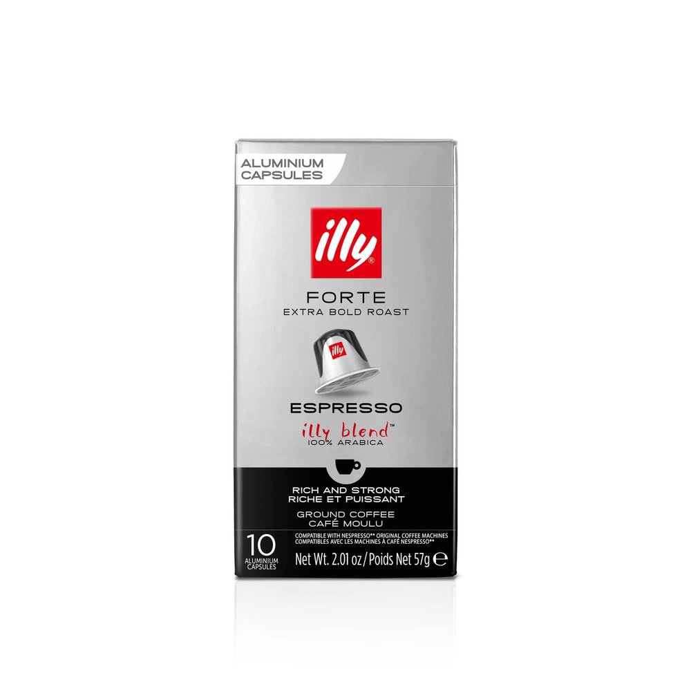 illy Coffee Nespresso Compatible Capsules, Forte, Aluminium Coffee Capsules, Pack of 10