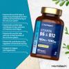 Vitamin B6 and B12 High Strength | 60 Tablets | High Strength Blend with 100mg of Vitamin B6 (Pyridoxine) and 1000ug of Vitamin B12 (Methylcobalamin) | Suitable for Vegans & Vegetarians | by Horbaach view 2