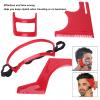 Beard Shaping Tool Kit Beard Styling Cutting Hairline Grooming Red Plastic Beard Template Set Beard Styling Template Beard Shaving Tool Neckline Guide Men's Beard Template view 3