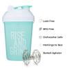 [2 Pack] 20-Ounce Shaker Bottle with Motivational Quotes (Coral & Mint) | Protein Shaker Bottle with Mixer Agitators | Blender Shaker Bottle for Protein Mixes Pack is BPA Free and Dishwasher Safe view 2