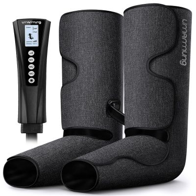 UMARMUNG Air Compression Leg Massager with Heat - Adjustable Calf & Foot Massager for Pain Relief, Circulation, Recovery - Massage boots for Athletes, Seniors, Nurses - Gifts for Mom, Dad, Men & Women