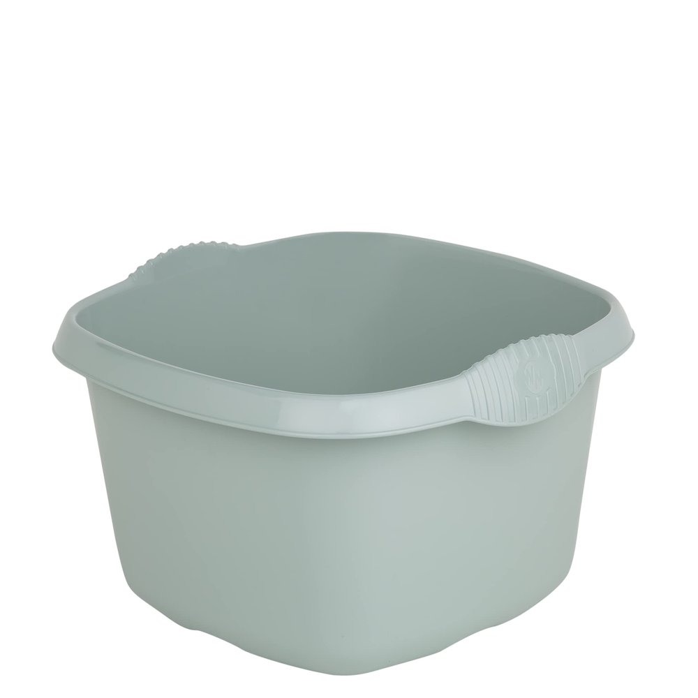 M1SS High Grade Plastic Bowl, 32cm Square, Silver Sage, Kitchen Sink Basin Mixing Washing Up Organizer