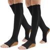 AIEOE 2/3 Pairs Zipper Compression Socks Open Toe Socks Knee-High Zip Leg Support Stocks for Varicose Vein Edema view 1