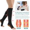 AIEOE 2/3 Pairs Zipper Compression Socks Open Toe Socks Knee-High Zip Leg Support Stocks for Varicose Vein Edema view 3