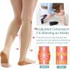 AIEOE Women Men Calf Socks Elastic Open Toe Socks Knee High Compression Socks with Zipper 2/3 Pairs view 2