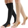 AIEOE Women Men Calf Socks Elastic Open Toe Socks Knee High Compression Socks with Zipper 2/3 Pairs view 1