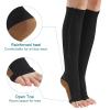 AIEOE Women Men Calf Socks Elastic Open Toe Socks Knee High Compression Socks with Zipper 2/3 Pairs view 3