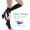 AIEOE Women Men Calf Socks Elastic Open Toe Socks Knee High Compression Socks with Zipper 2/3 Pairs view 4
