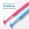 2-Pack Interspace Compact Soft Toothbrush - Single Tufted Gum Brush for Sensitive Gums & Deep Cleaning - Medium Gum Care - Precision Plaque Removal - Light Blue & Pink view 2