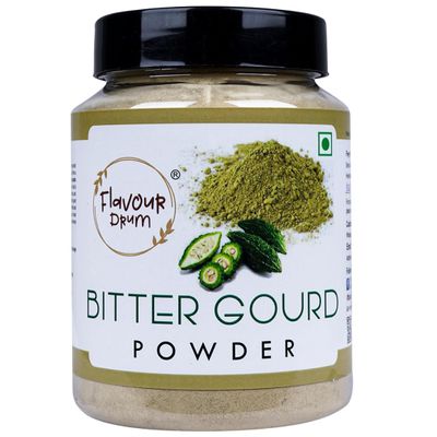 Flavour Drum Dehydrated Bitter Gourd Powder Pure & Bitter Gourd Powder Ground Karela Powder Extracted from Natural Bitter Gourd Vegetable Powder Seasoning Best for Cooking, Baking & More