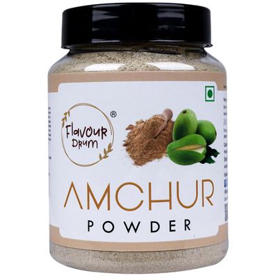 Flavour Drum Dehydrated Amchur Powder Pure & Dry Mango Powder Ground Amchur Powder Extracted from Natural Dry Mango Fruit Powder Seasoning Best for Cooking, Baking & More