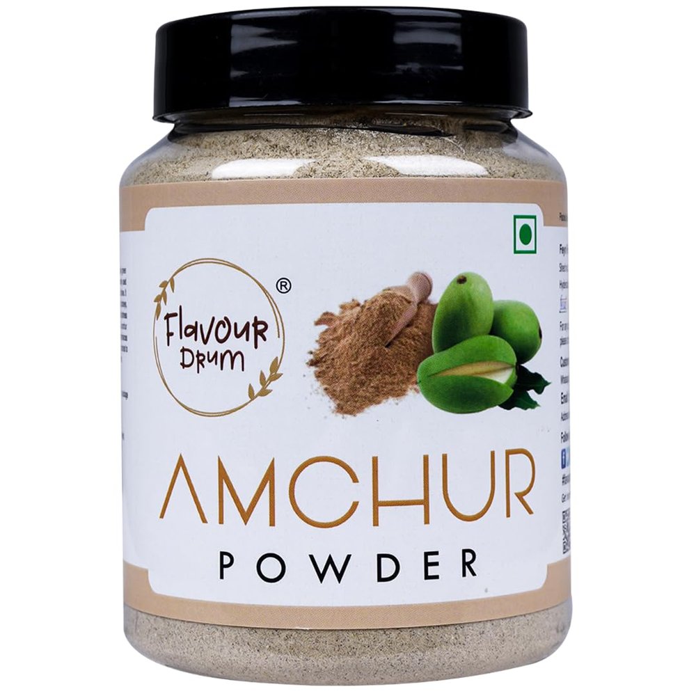Flavour Drum Dehydrated Amchur Powder Pure & Dry Mango Powder Ground Amchur Powder Extracted from Natural Dry Mango Fruit Powder Seasoning Best for Cooking, Baking & More