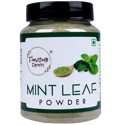 Flavour Drum Dehydrated Mint Leaf Powder Pure & Mint Powder Natural Ground Dry Mint Powder Extracted from Fresh Mint Leaves Vegetable Powder Seasoning Best for Cooking, Baking & More