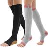 AIEOE Unisex Compression Socks Zipper Mid-Calf Length Sock Open Toe Support Varicose Veins Sock view 1