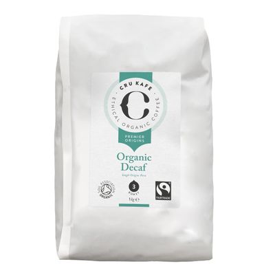 Cru Kafe Peruvian Single Origin Decaf Medium Roast Decaffinated Coffee Beans 1kg